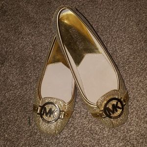 MICHAEL Michael Kors "Fulton" Gold Loafers